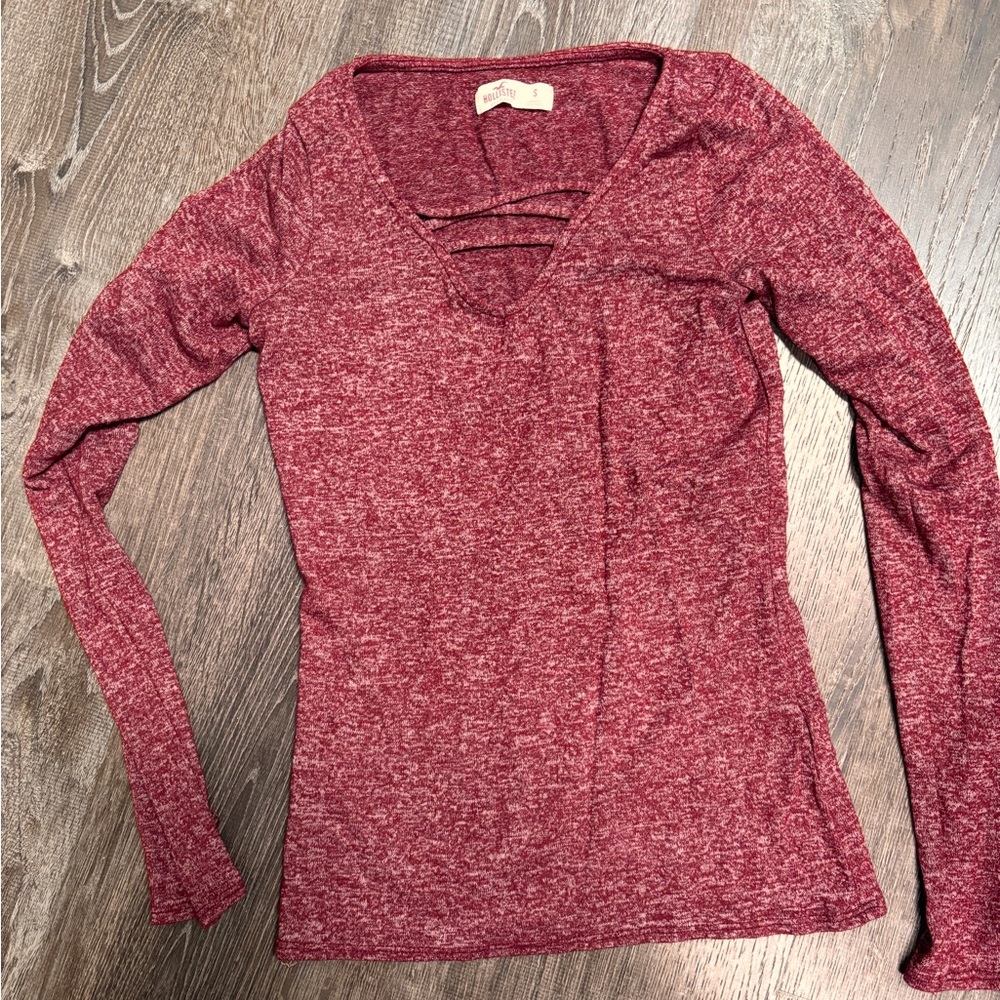 Hollister-Women's Red Long Sleeve Top